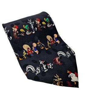 Vintage 1994 Looney Tunes Bugs Daffy Silk Necktie